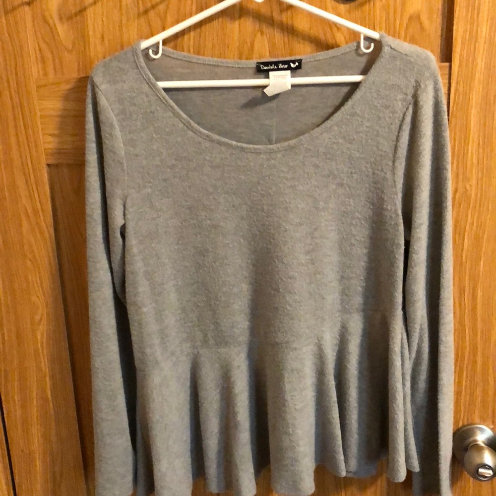 Never worn! Asymmetrical skirted blouse, soft!
